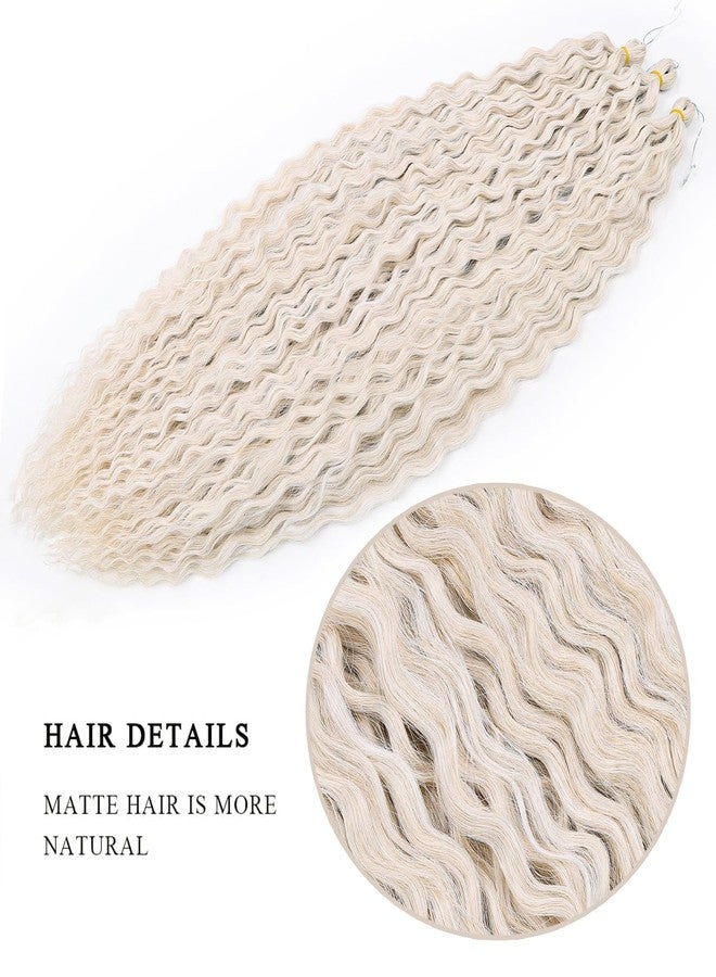 MAYSA Ocean Wave Crochet Hair 22inch Curly Braiding Synthetic Deep Wavy Crochet Hair Extensions 6packs #56C Platinum Blonde - Image 3
